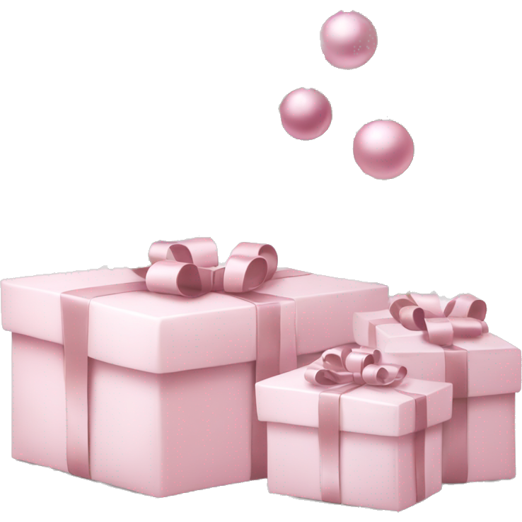 Light pink Christmas gifts under a white Christmas tree