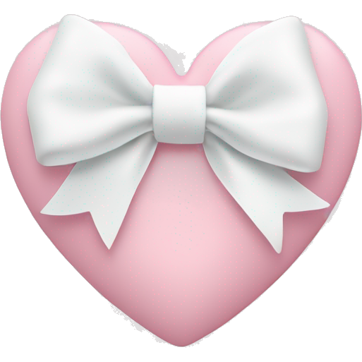Pastel pink heart with white bow