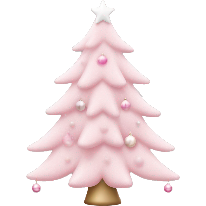 Pastel pink Christmas tree with pink and white ornaments
