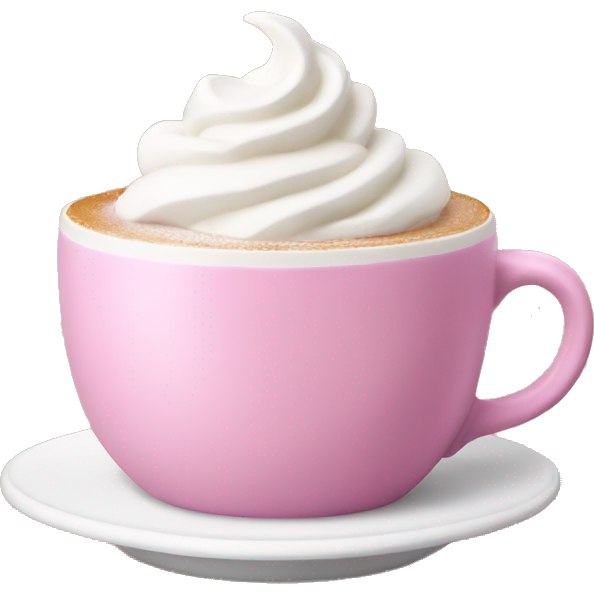 Pink coffee with whipped cream