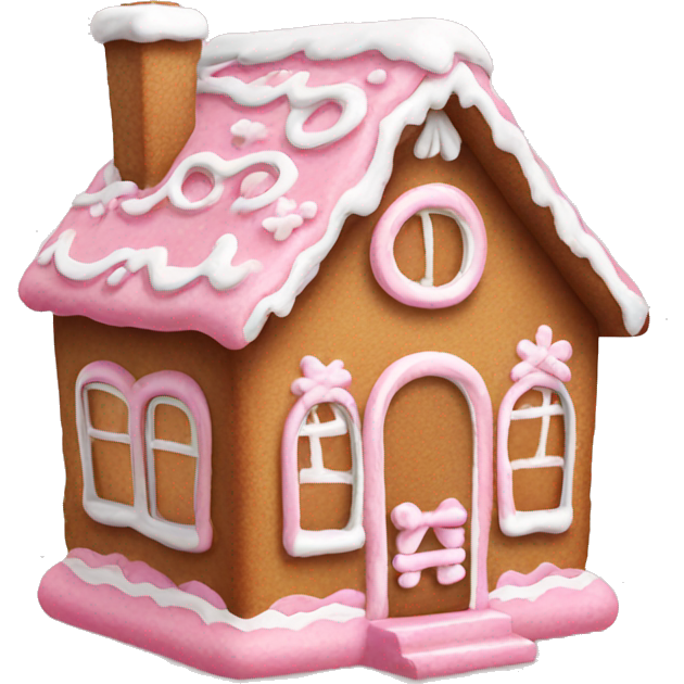 Small cute Pink gingerbread house with white detail