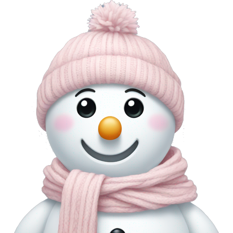Snowman with light pink scarf