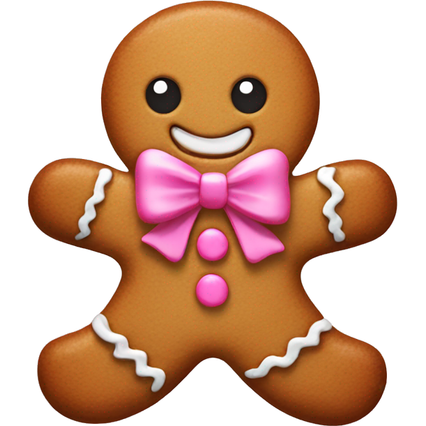 Gingerbread man with pink bow