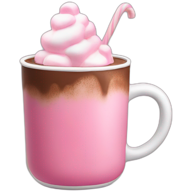 Hot chocolate with pink marshmallow