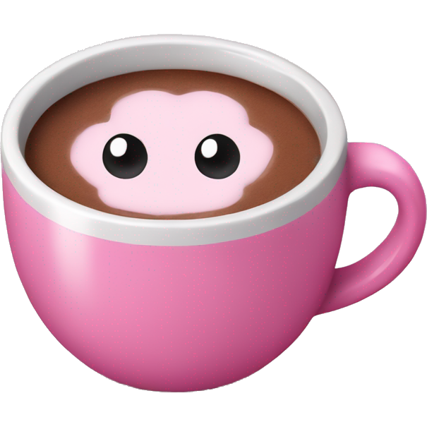 Pink mug of hot chocolate