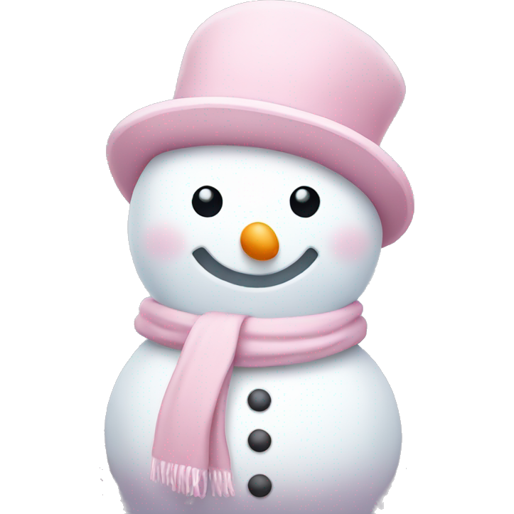 Cute light pink snowman