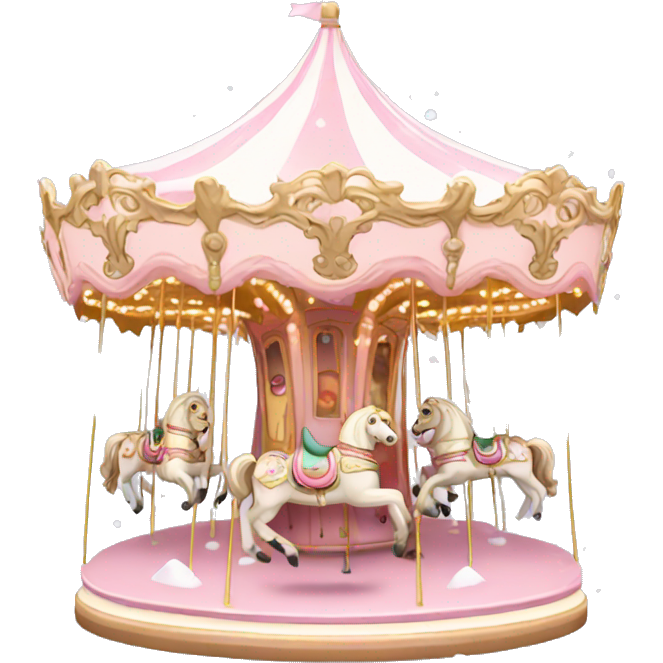 Light pink carousel with snow