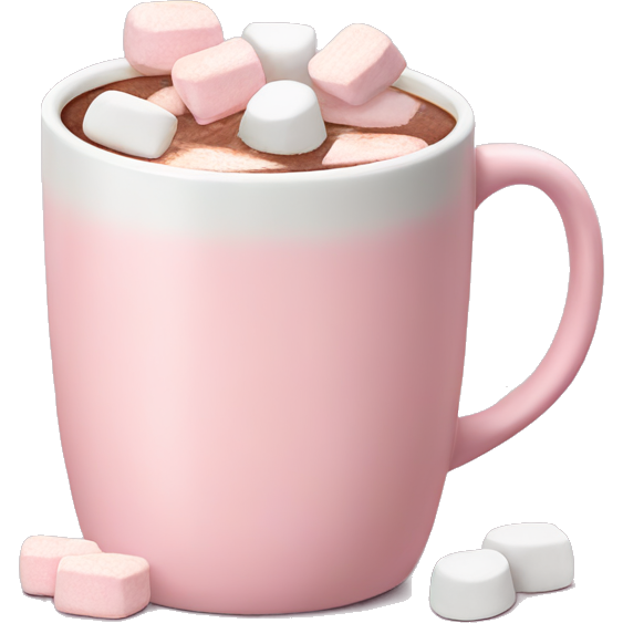 Light Pink mug of hot chocolate with marshmallows