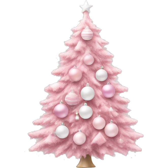 Pastel pink Christmas tree with pink and white ornaments