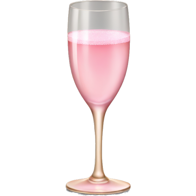 Pink champagne glass
