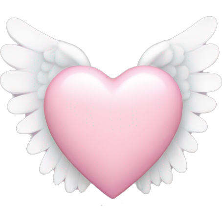 Light pink love heart with angel halo on top