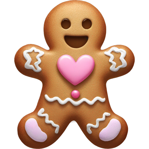 Pastel gingerbread man with heart