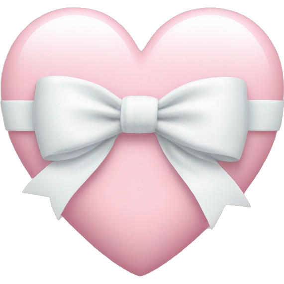 Pastel pink heart with white bow