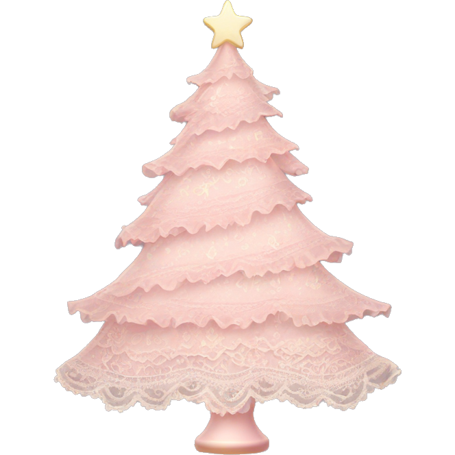 Vintage rococo light pink christmas tree with lace and frills