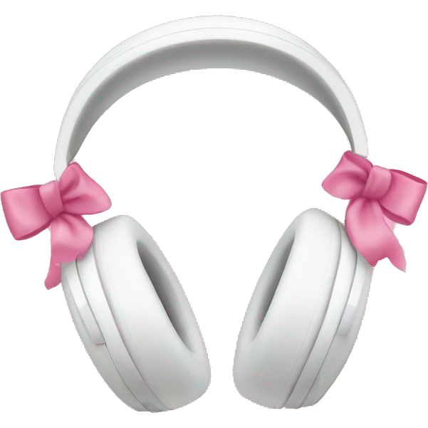 White headphones with pink bow