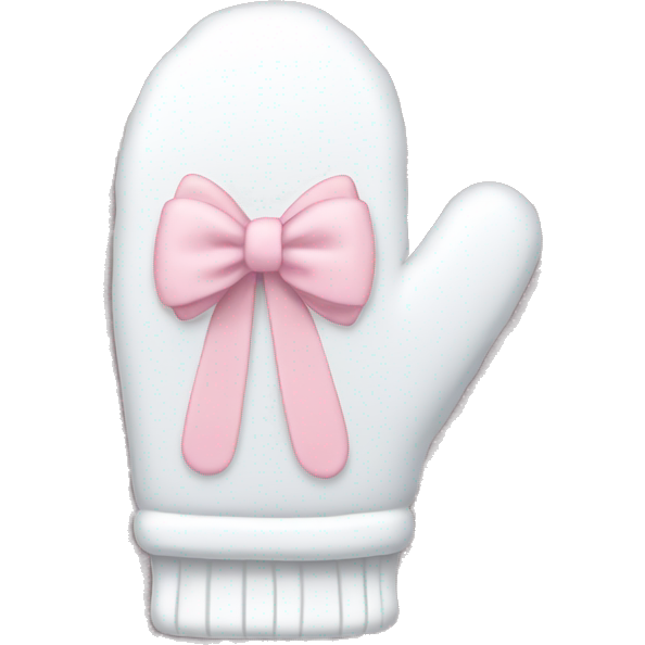 White mittens with light pink bow