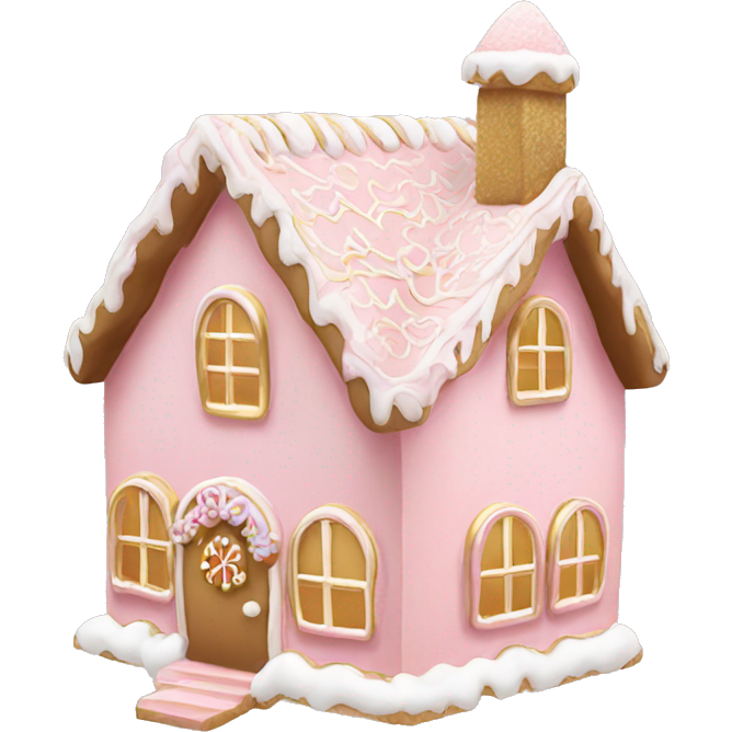 Light pink and gold and white gingerbread house