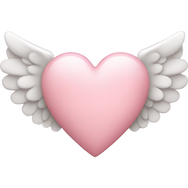 Light pink heart with small angel wings
