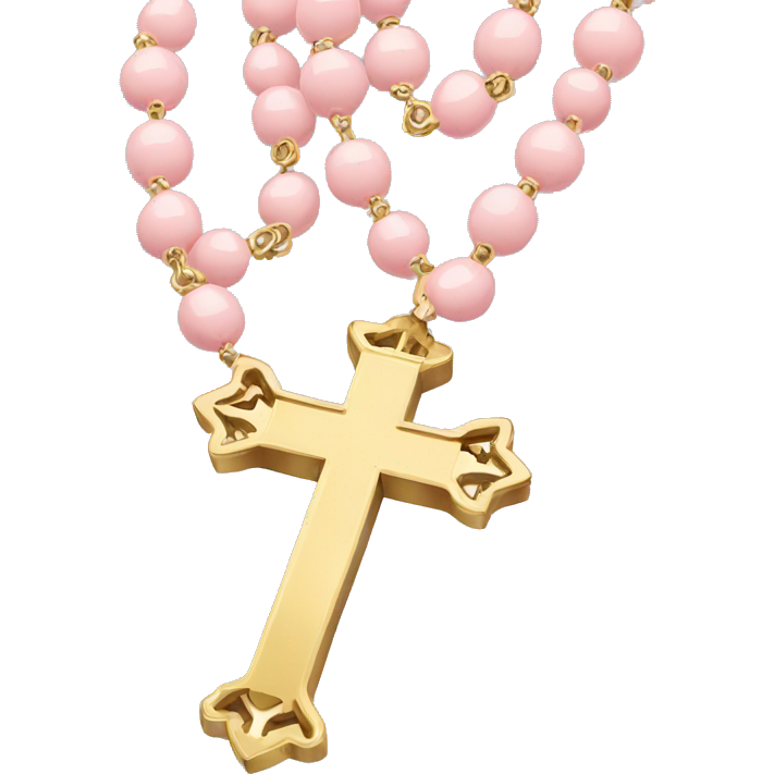 Light pink with gold cross rosary
