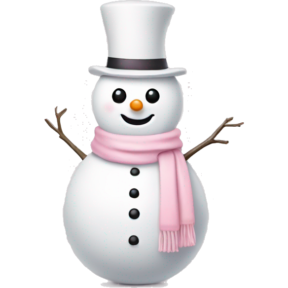 Cute white and light pink snowman