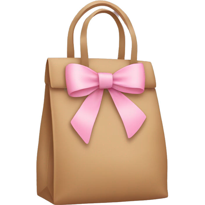 Brown bag with pastel pink bow