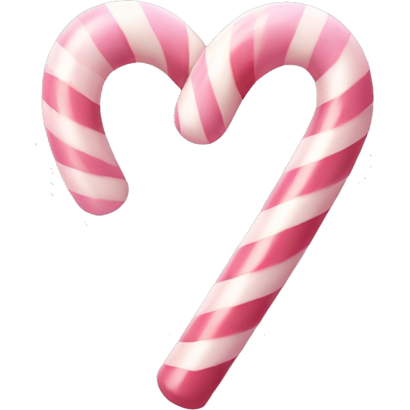 Heart shaped pale pink candy cane