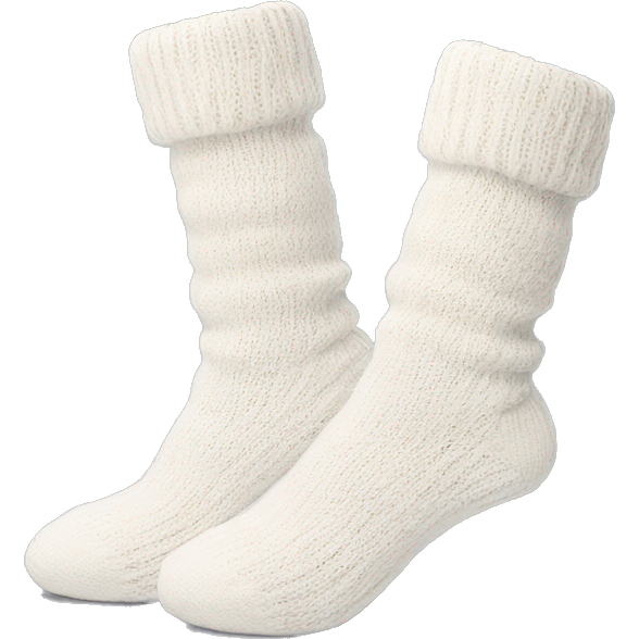 Knitted pair cozy socks white
