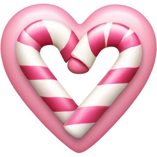 Light pink heart with candy cane