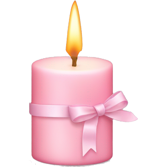 Pastel pink christmas candle, with light pink ribbon