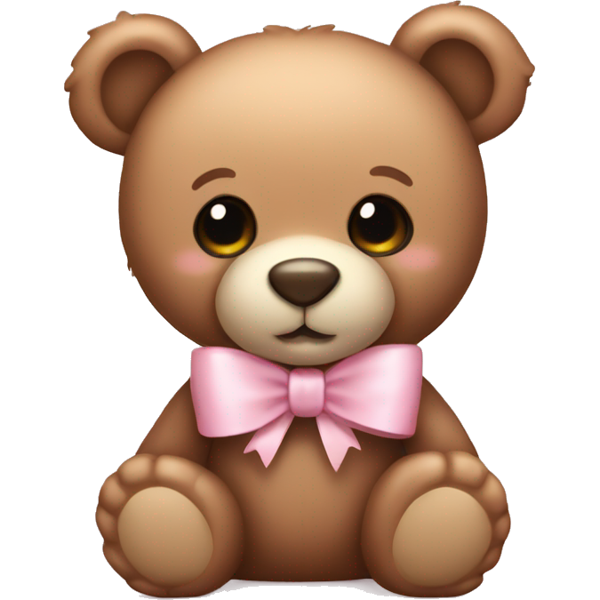 Teddy bear with light pink bow