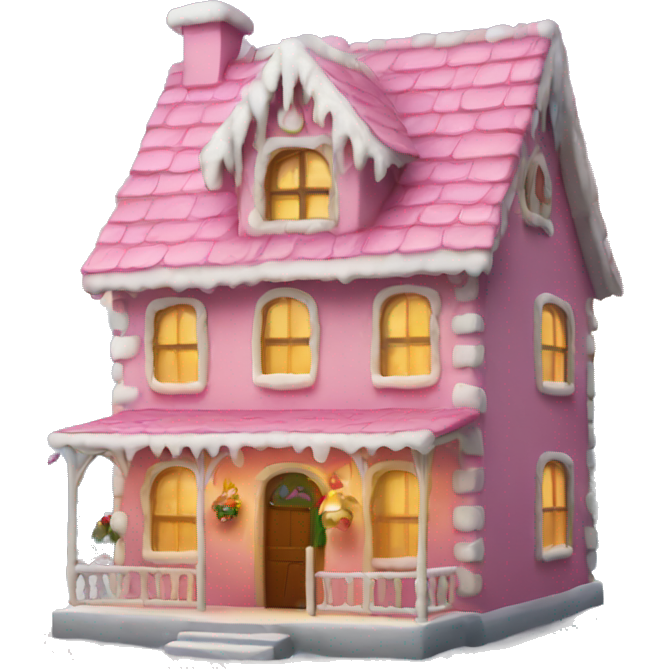 Casa de navidad rosa de jengibre