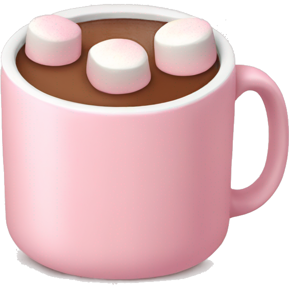 Light Pink mug of hot chocolate with marshmallows