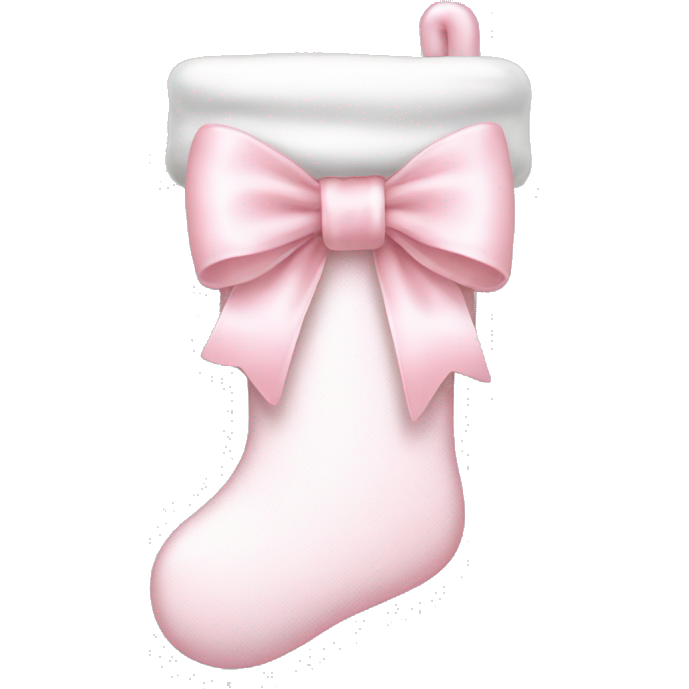 Pale pink and white stocking with pale pink bow