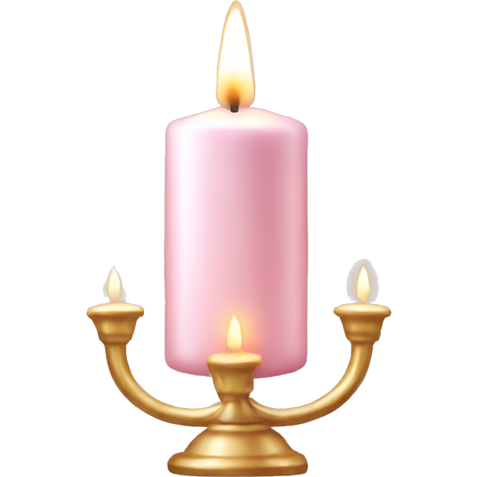 Pale pink christmas candle with holy