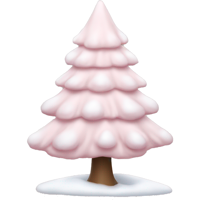 Pale pink christmas tree with snow