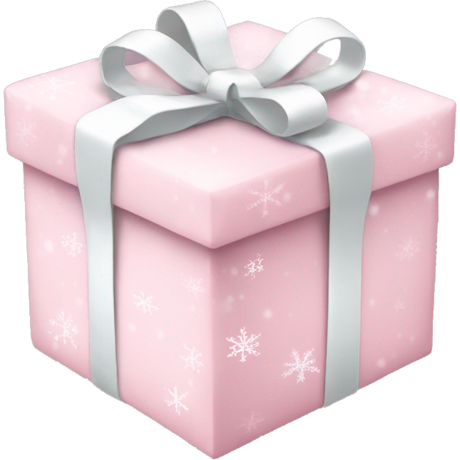Pale pink gift with white snowflakes