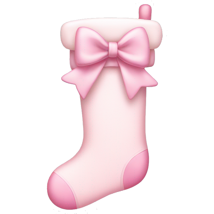 Pale pink stocking with pale pink bow
