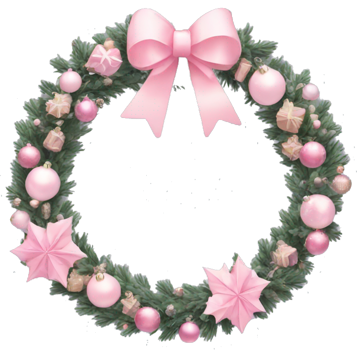 Pastel pink Christmas wreath