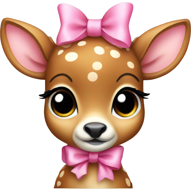Baby deer with pink bow