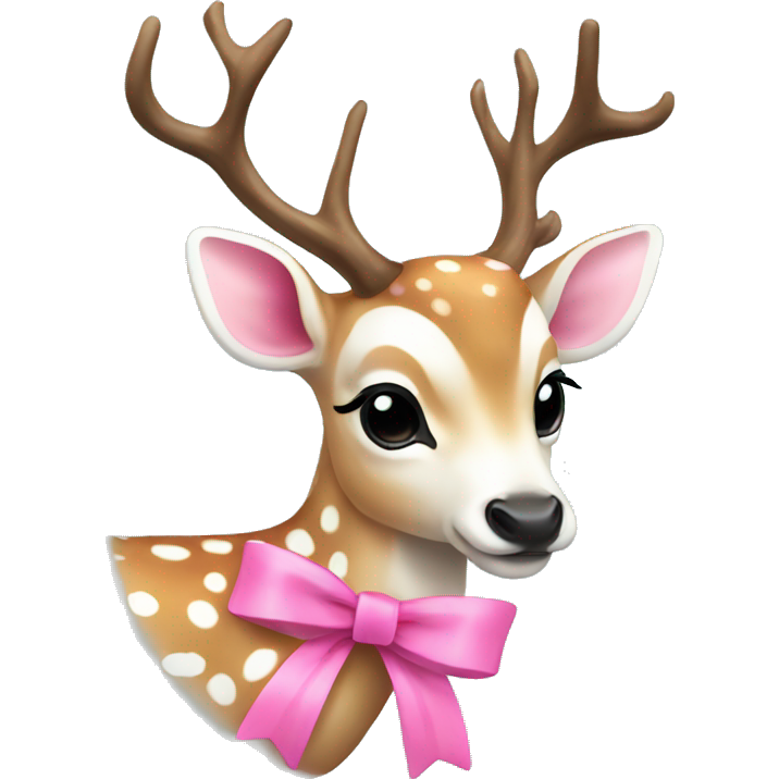 Cute fallow deer with pink bow