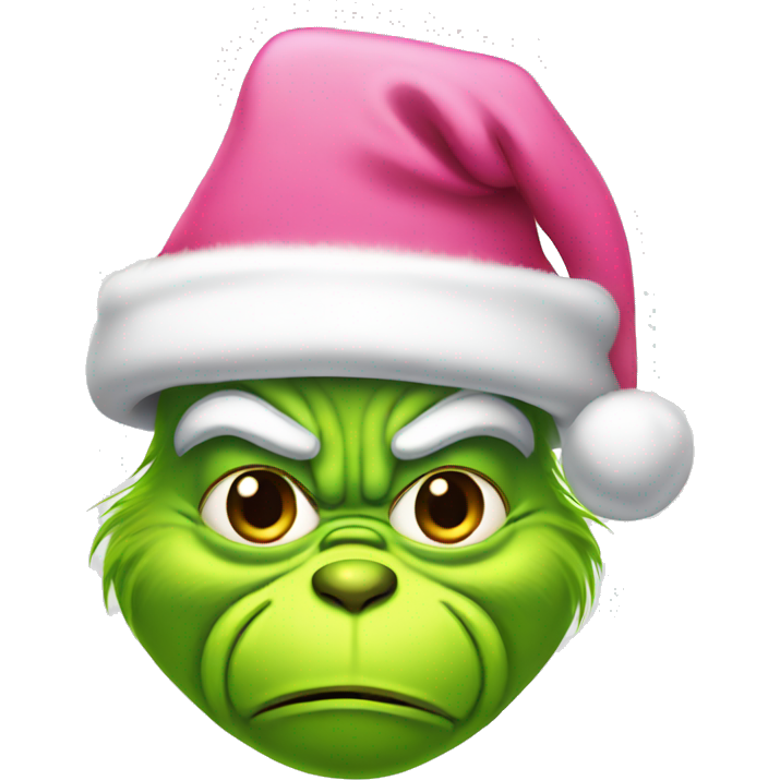 Grinch with a pink santa hat
