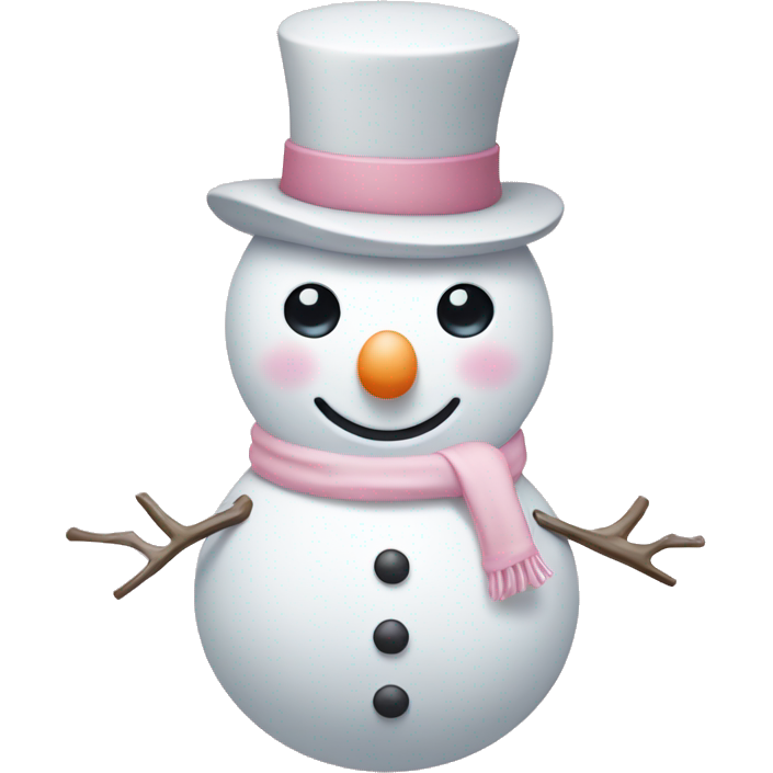 Cute white and light pink snowman