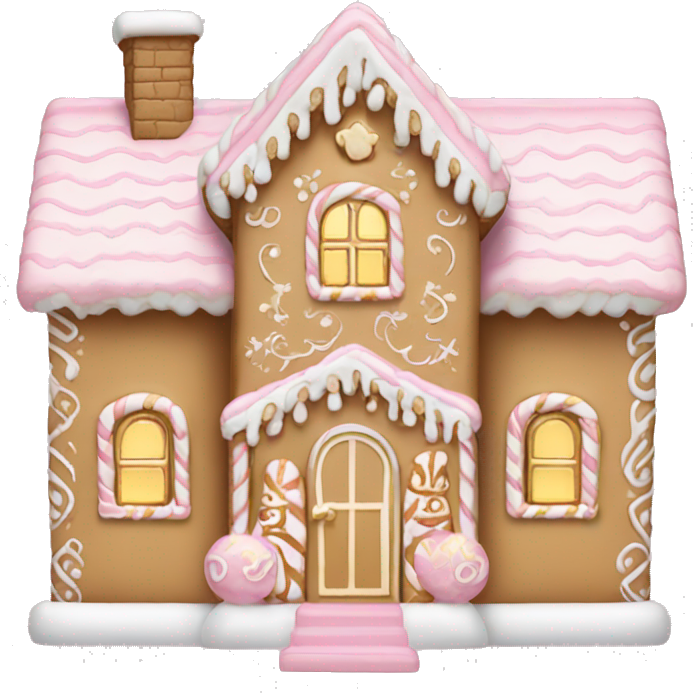 Light pink and gold and white gingerbread house