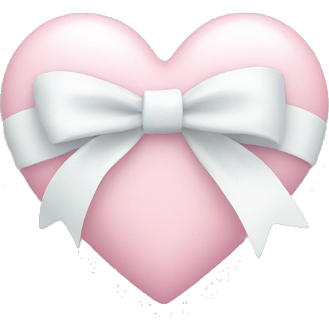 Pastel pink heart with white bow