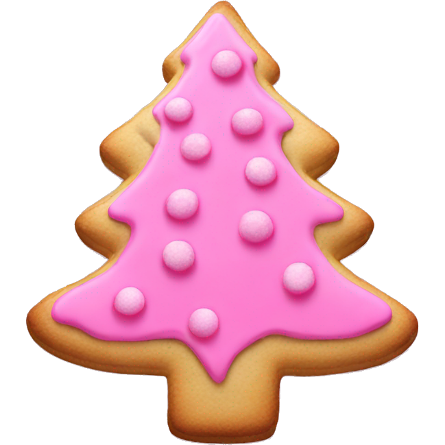 Pink christmas tree cookie