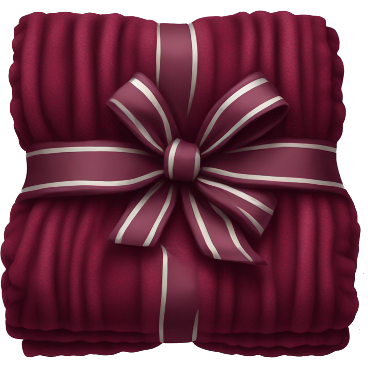 Realistic blankets neatly folded in a burgundy bow