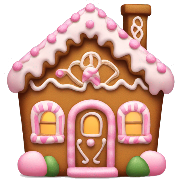 Cute gingerbread house with light pink decoration
