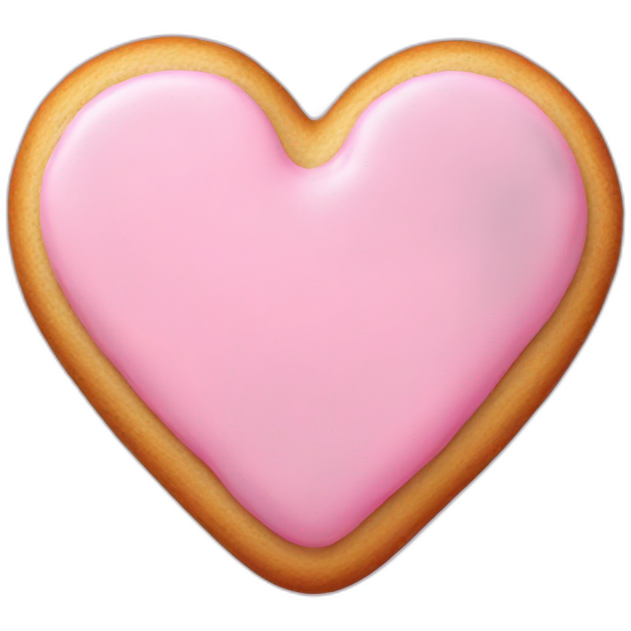 Heartshaped pink cookie