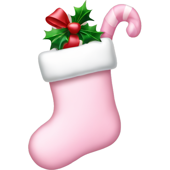 Light pink Christmas stocking with bow