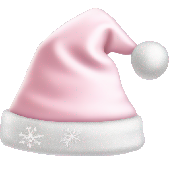 Light pink Santa hat with sparkly snowflakes